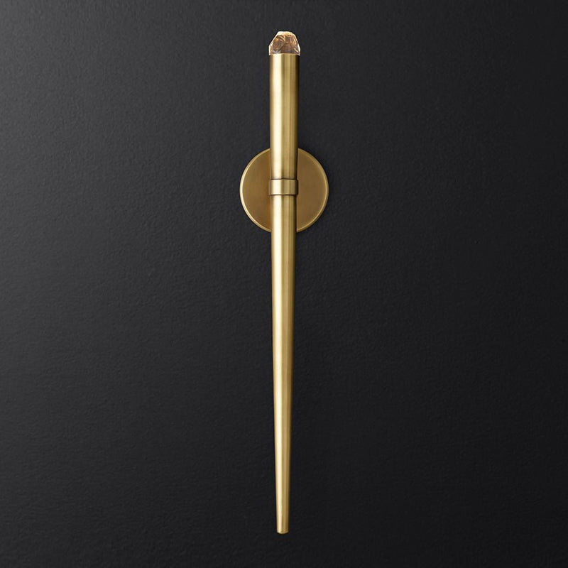 Metal Modern Wall Sconce Linear Shape Vanity Lamp with Crystal Shade for Bathroom