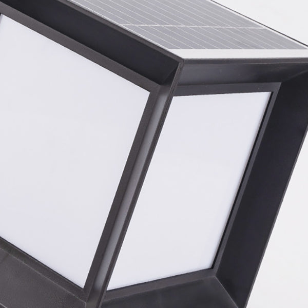 Waterproof Black Pillar Lamp Square Solar Outdoor Lights for Garden