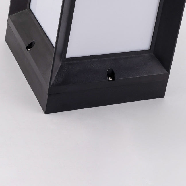 Waterproof Black Pillar Lamp Square Solar Outdoor Lights for Garden