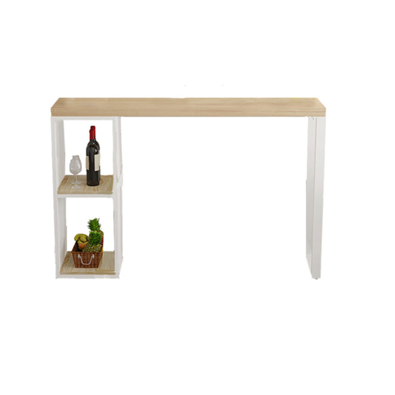 Glam Pub Height Dining Table Wooden Top Pub Table for Patio Use