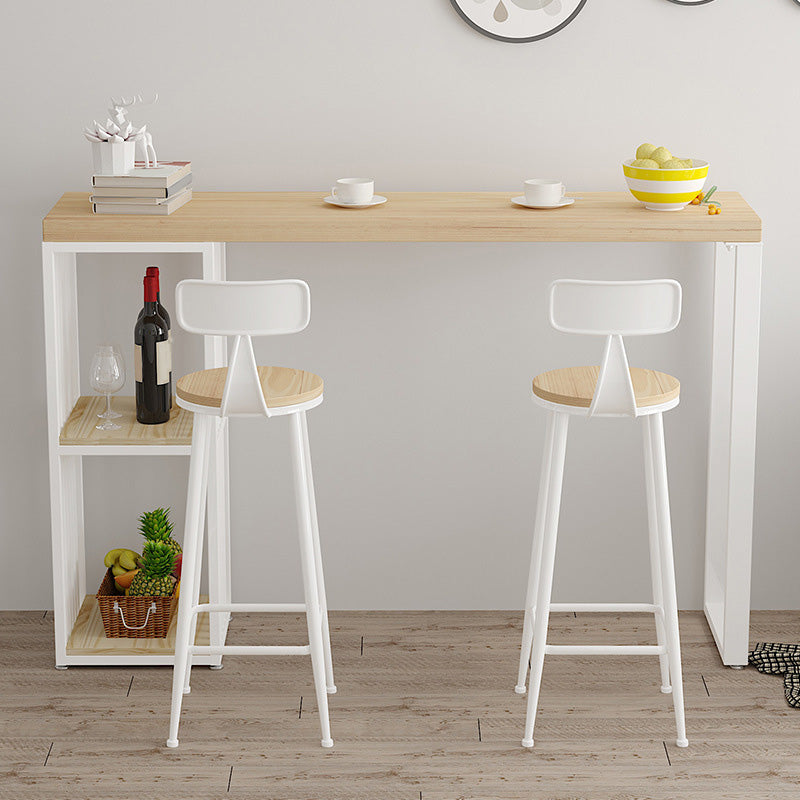 Glam Pub Height Dining Table Wooden Top Pub Table for Patio Use