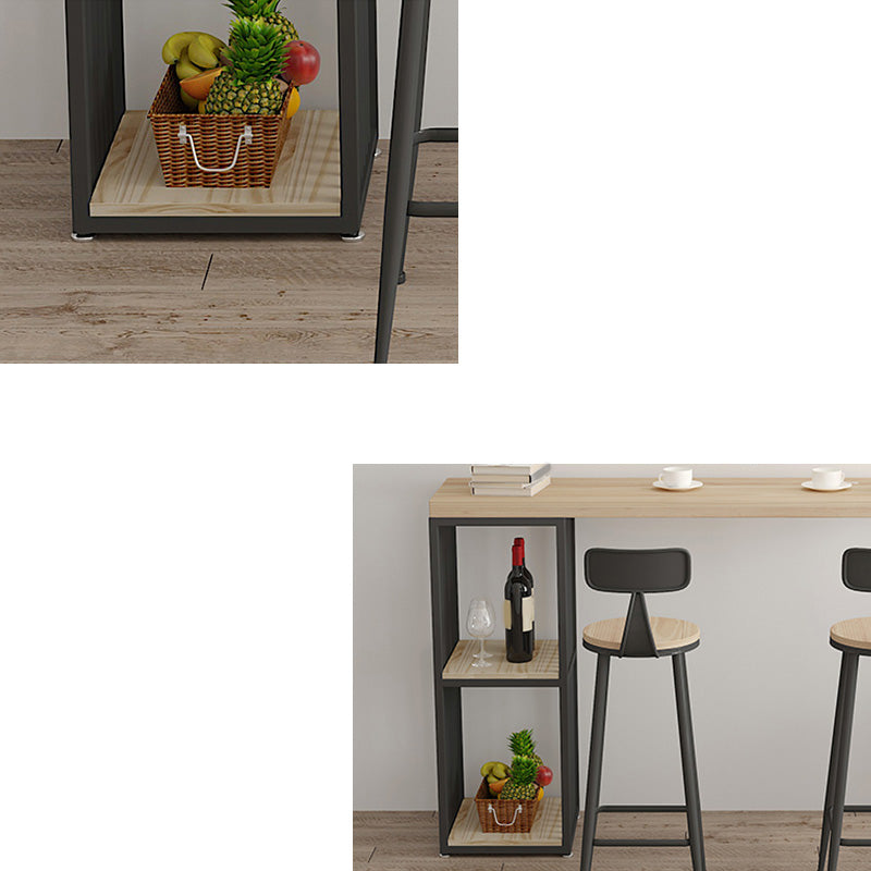 Glam Pub Height Dining Table Wooden Top Pub Table for Patio Use