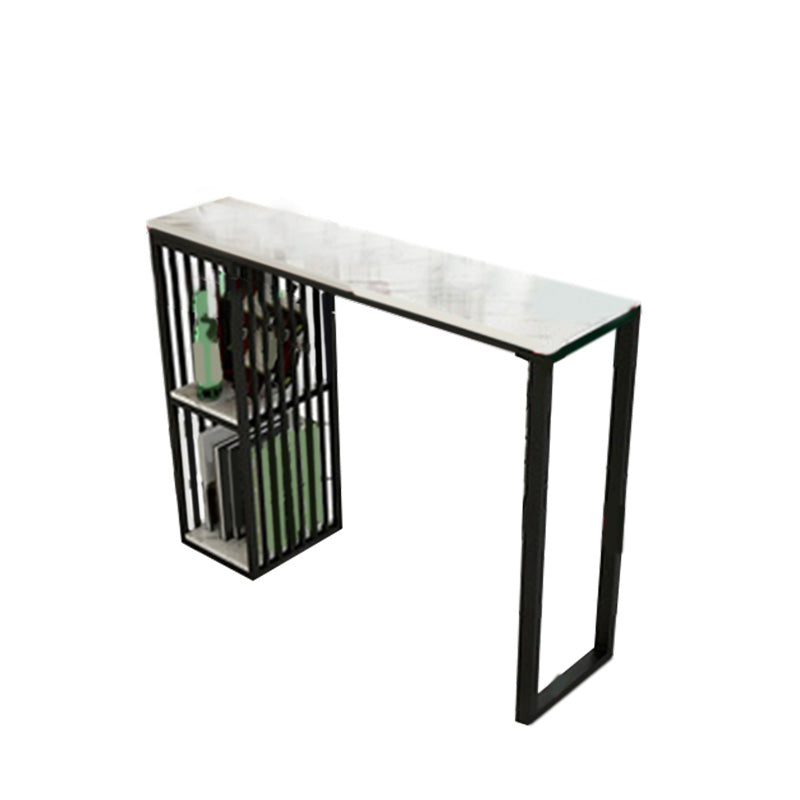 Glam 41.3"H Bar Table White Faux Marble Top Pub Table for Dining Room