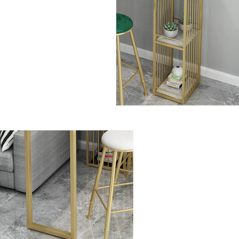 Glam 41.3"H Bar Table White Faux Marble Top Pub Table for Dining Room