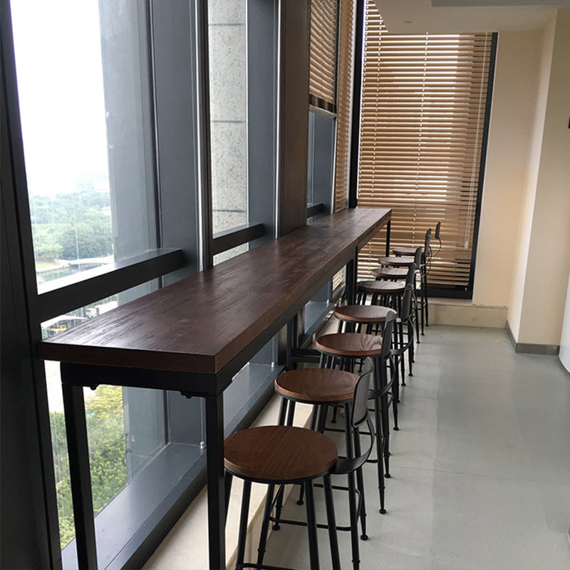 Modern Bar-height Table Solid Wood Top Pub Table for Patio Use