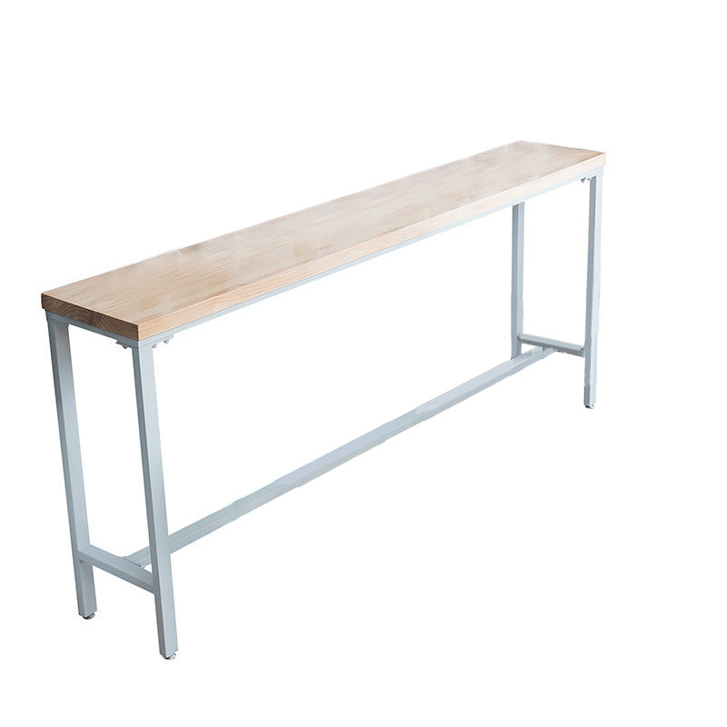 Modern Metal Base Bar Table White Iron Solid Wood Patio Bar Table