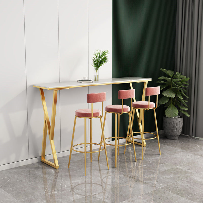 Modern Bar-height Table with Gold Base 41.3-inch Height Table Base Bar Table