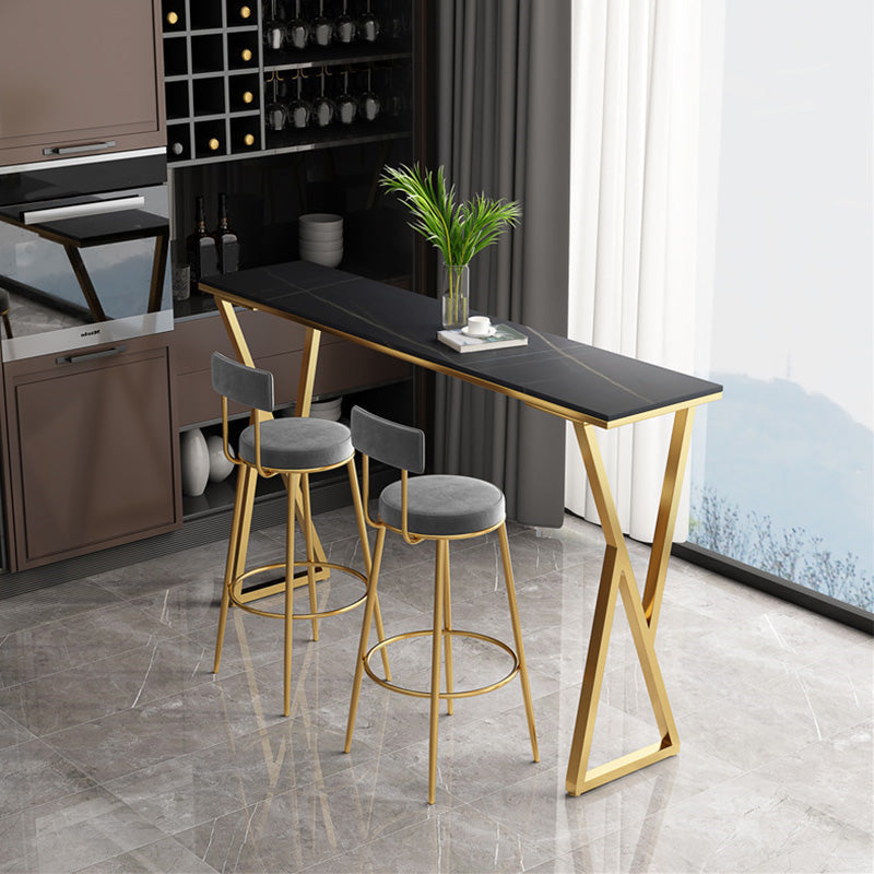 Modern Bar-height Table with Gold Base 41.3-inch Height Table Base Bar Table