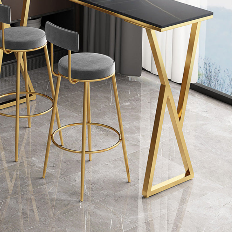 Modern Bar-height Table with Gold Base 41.3-inch Height Table Base Bar Table