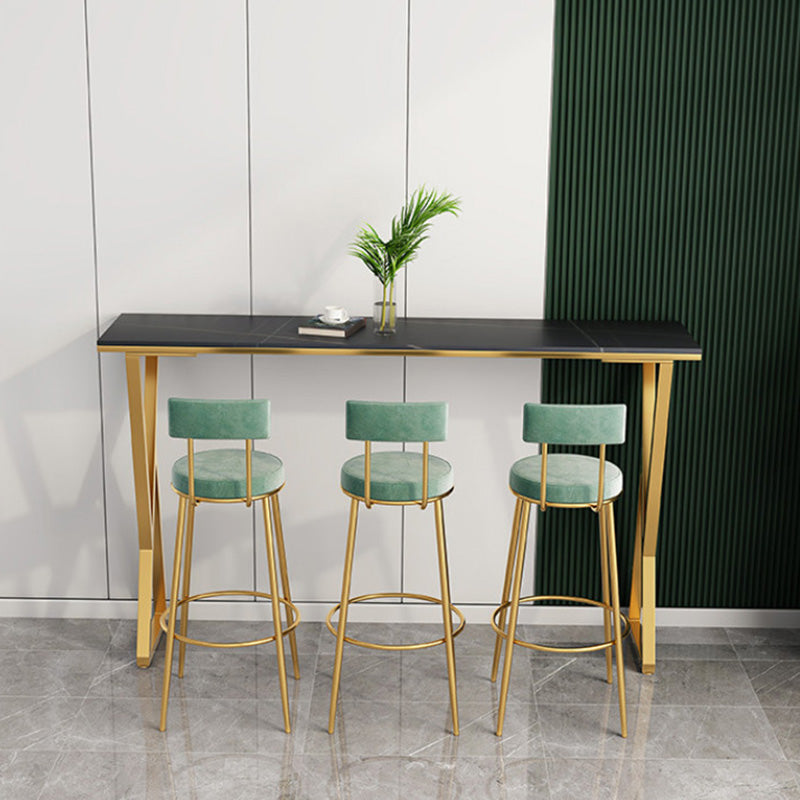 Modern Bar-height Table with Gold Base 41.3-inch Height Table Base Bar Table