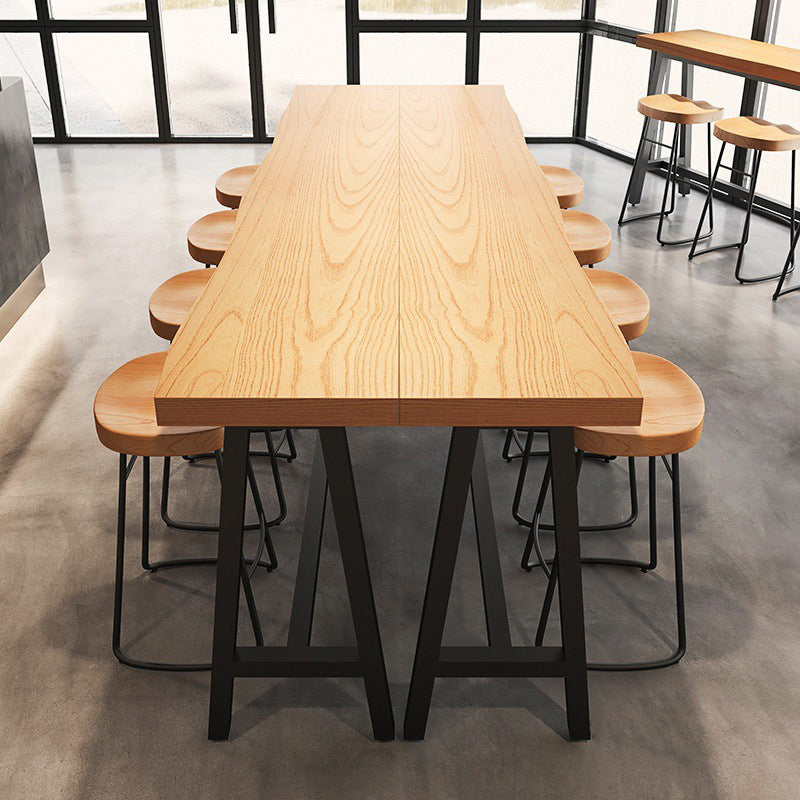 Industrial Style Rectangle Counter Table Wooden Counter Table for Restaurant
