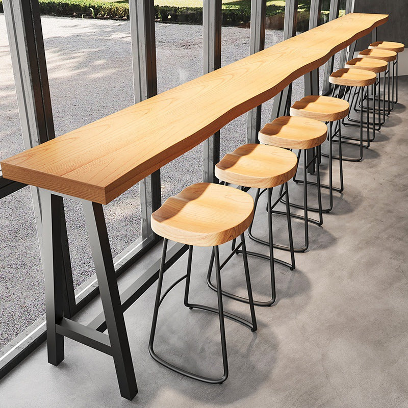 Industrial Style Rectangle Counter Table Wooden Counter Table for Restaurant