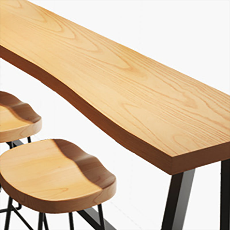 Industrial Style Rectangle Counter Table Wooden Counter Table for Restaurant