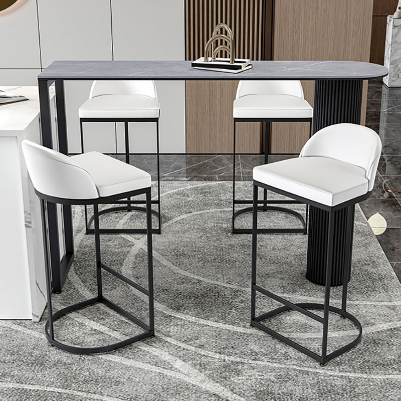 41.3-inch Stone Top Table Modern Style Bistro Pub Table for Living Room