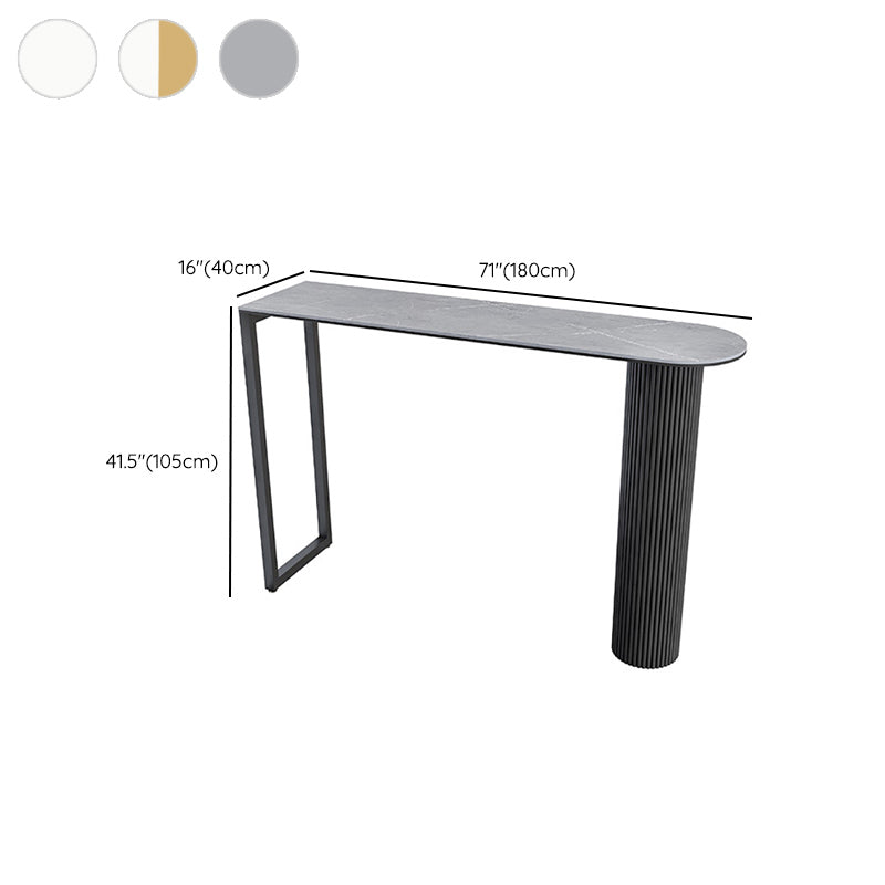 41.3-inch Stone Top Table Modern Style Bistro Pub Table for Living Room