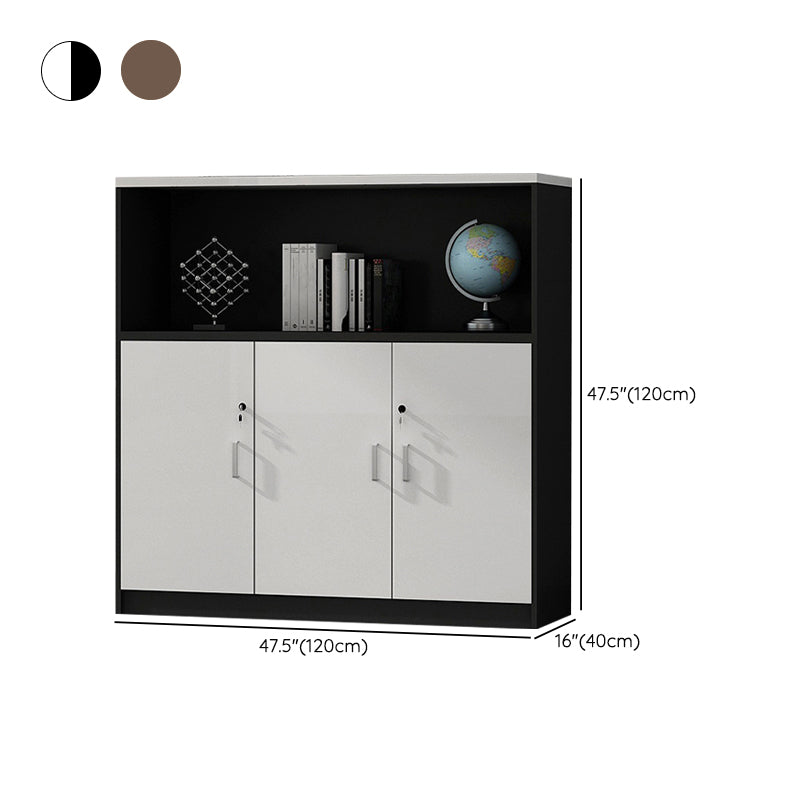 File Cabinet Wood Modern Vertical Locking File Cabinet with Storage Shelves
