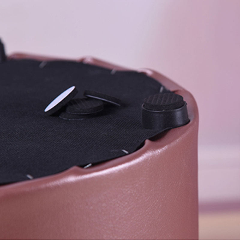 Modern Leather Pouf Water Resistant Round Pouf for Drawing Room
