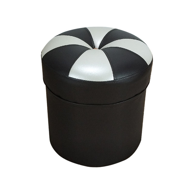 Modern Leather Pouf Water Resistant Round Pouf for Drawing Room