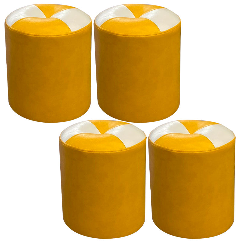 Orange Modern Pouf Water Resistant Round Pouf for Living Room