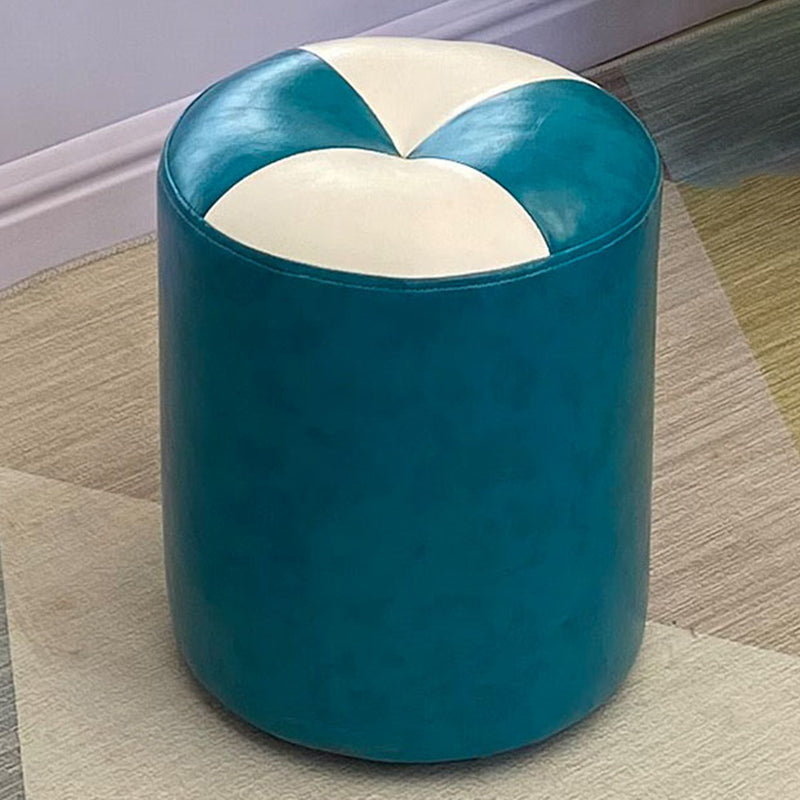 Orange Modern Pouf Water Resistant Round Pouf for Living Room