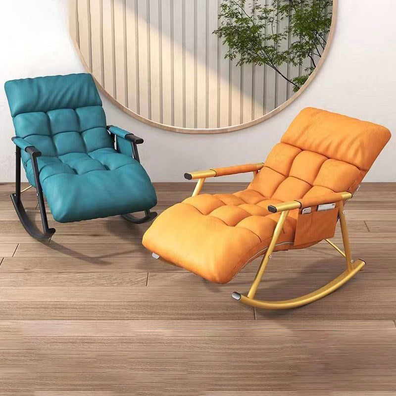Modern Recliner Chair Pure Color Tufted Rocker Chair for Living Room