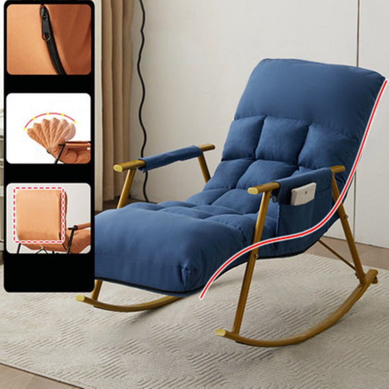 Modern Recliner Chair Pure Color Tufted Rocker Chair for Living Room