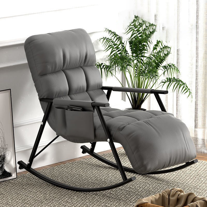 Modern Recliner Chair Pure Color Tufted Rocker Chair for Living Room