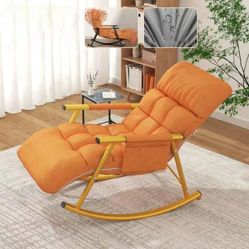 Modern Recliner Chair Pure Color Tufted Rocker Chair for Living Room