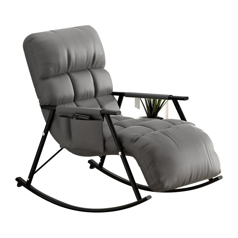 Modern Recliner Chair Pure Color Tufted Rocker Chair for Living Room
