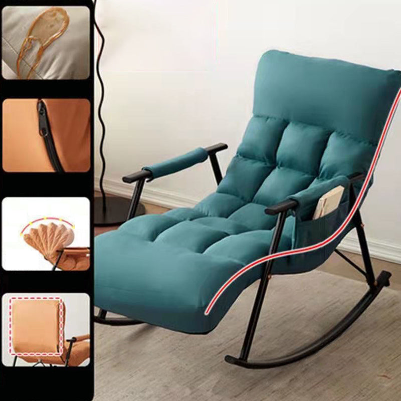 Modern Recliner Chair Pure Color Tufted Rocker Chair for Living Room