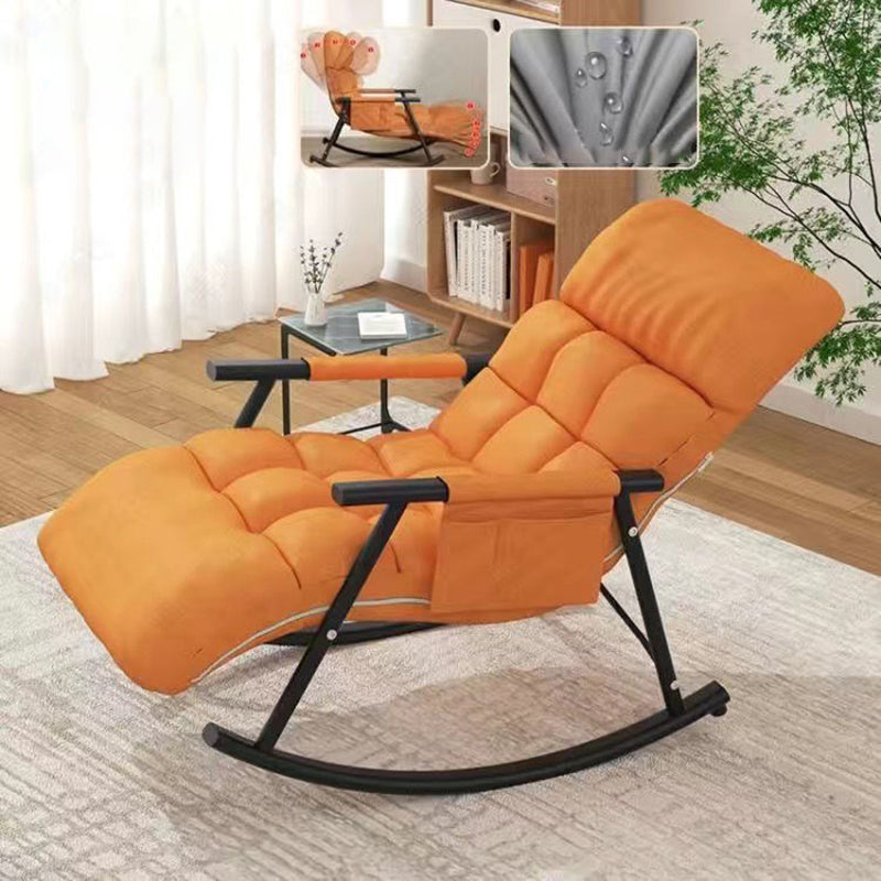 Modern Recliner Chair Pure Color Tufted Rocker Chair for Living Room