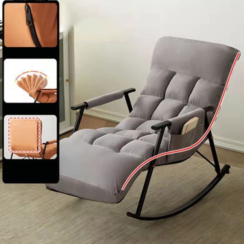 Modern Recliner Chair Pure Color Tufted Rocker Chair for Living Room