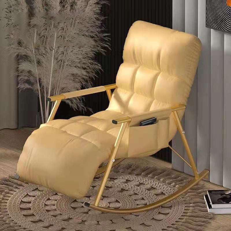 Modern Recliner Chair Pure Color Tufted Rocker Chair for Living Room