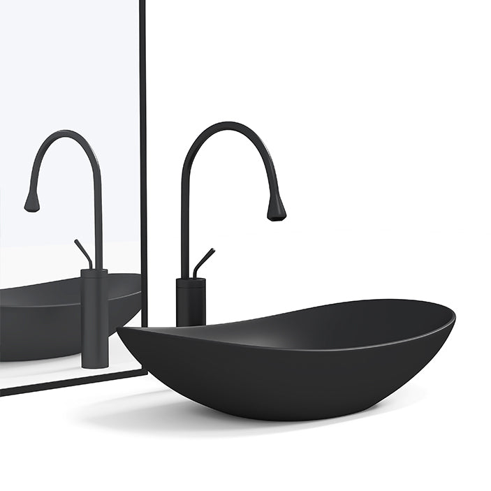 Contemporary Bathroom Sink Porcelain Oval-Shape Vessel Lavatory Sink with Pop-Up Drain