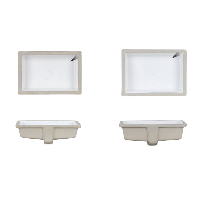Modern Bathroom Sink Pop-Up Drain Porcelain Rectangular Vessel Bathroom Sink