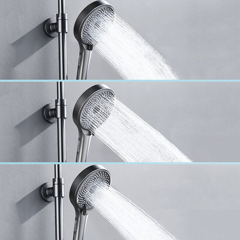 Wall Mounted Modern Square Metal Shower Adjustable Shower Head Shower Faucet