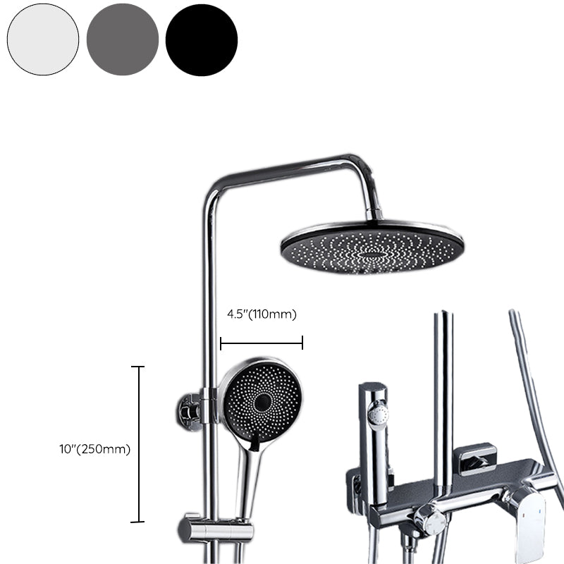 Wall Mounted Modern Square Metal Shower Adjustable Shower Head Shower Faucet