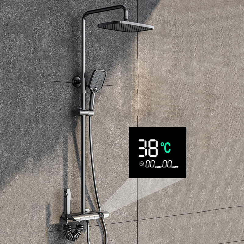 Wall Mounted Shower Arm Shower Faucet Metal Shower System with Slide Bar
