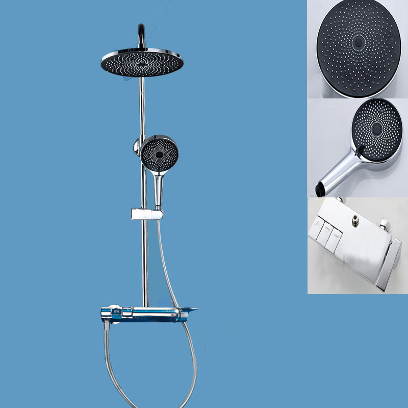 Wall Mounted Shower Arm Shower Faucet Metal Shower System with Slide Bar