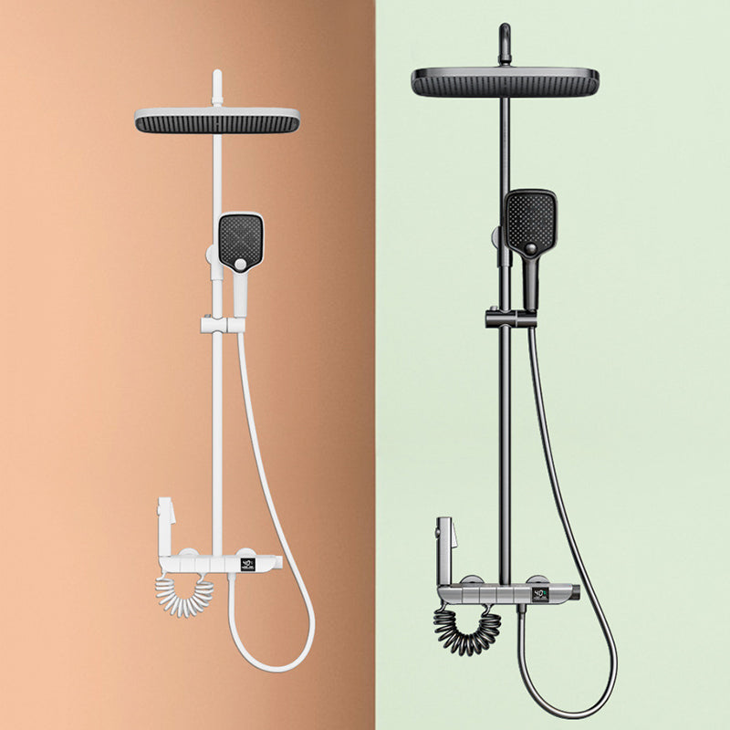 Wall Mounted Shower Arm Shower Faucet Metal Shower System with Slide Bar