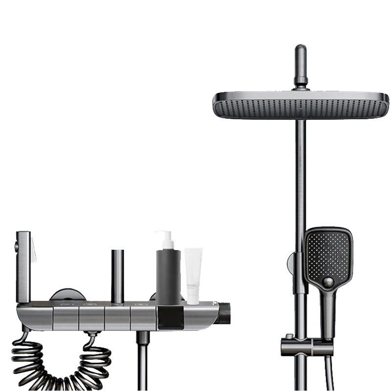 Wall Mounted Shower Arm Shower Faucet Metal Shower System with Slide Bar