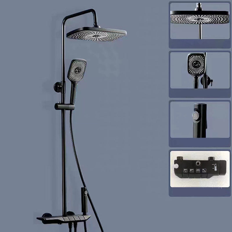 Wall Mounted Shower Arm Shower Faucet Metal Shower System with Slide Bar