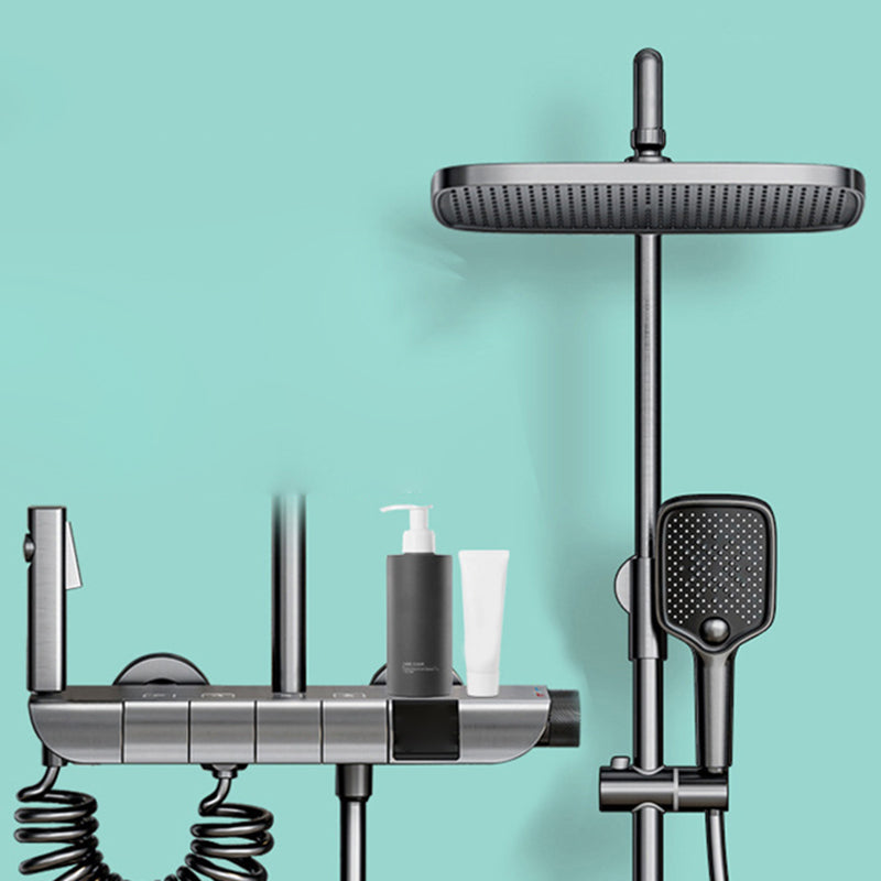 Wall Mounted Shower Arm Shower Faucet Metal Shower System with Slide Bar