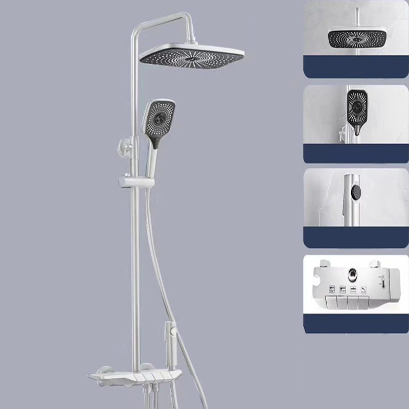 Wall Mounted Shower Arm Shower Faucet Metal Shower System with Slide Bar