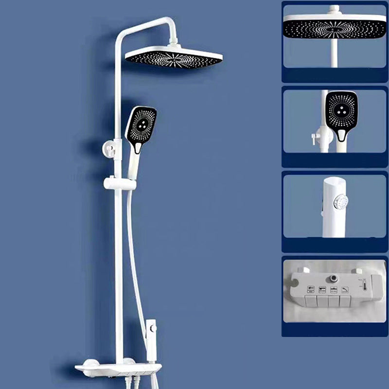 Wall Mounted Shower Arm Shower Faucet Metal Shower System with Slide Bar