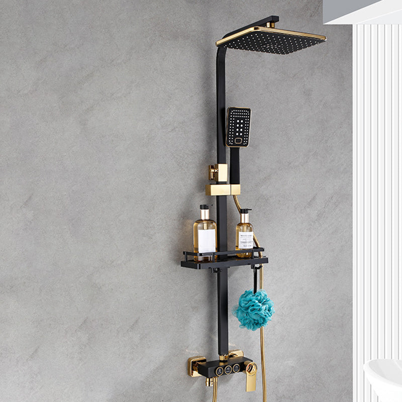 Contemporary Copper Shower System Wall Mounted Shower System with Hand Shower