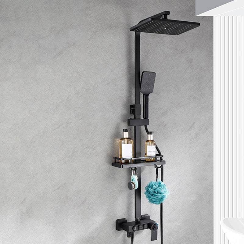 Contemporary Copper Shower System Wall Mounted Shower System with Hand Shower