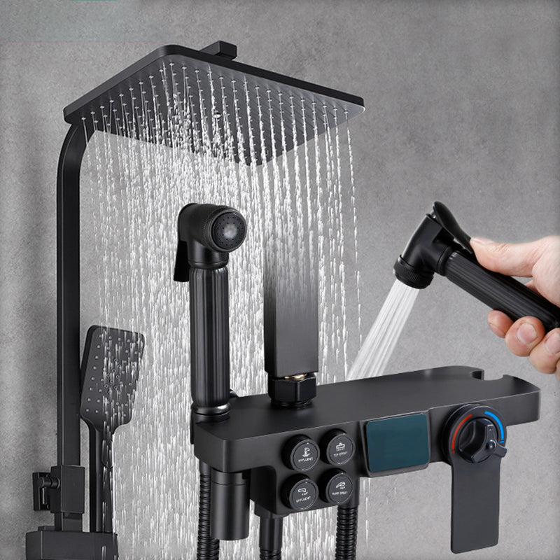 Contemporary Copper Shower System Wall Mounted Shower System with Hand Shower