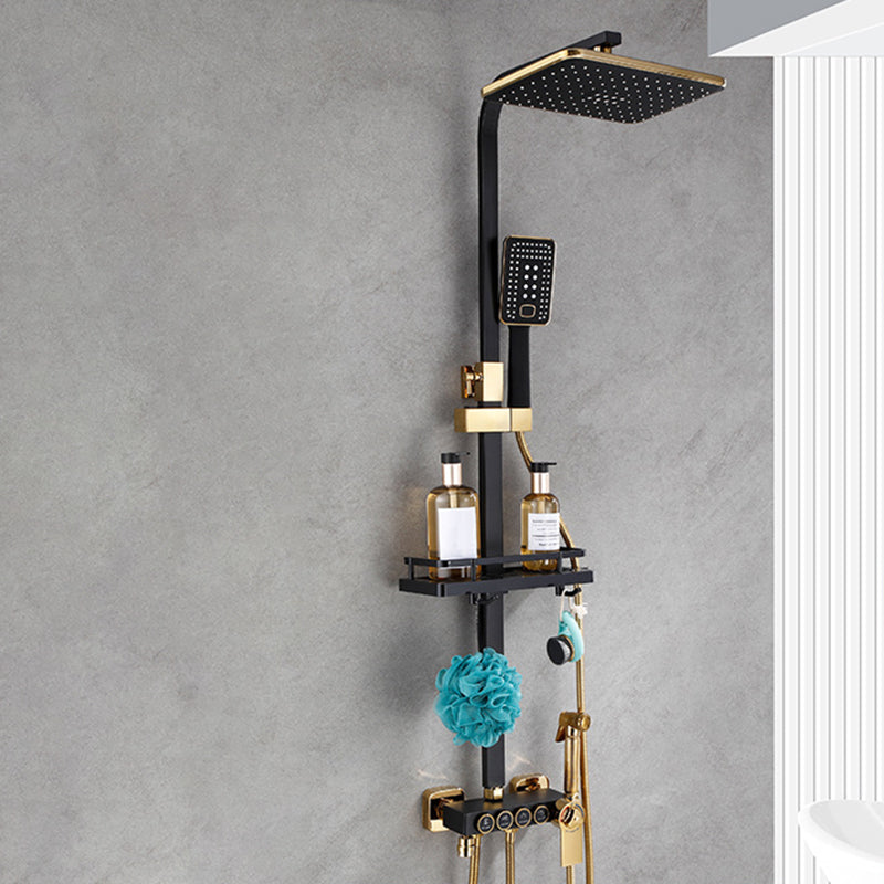 Contemporary Copper Shower System Wall Mounted Shower System with Hand Shower