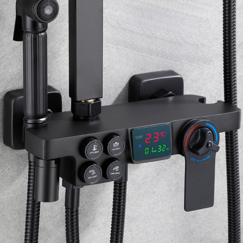 Contemporary Copper Shower System Wall Mounted Shower System with Hand Shower